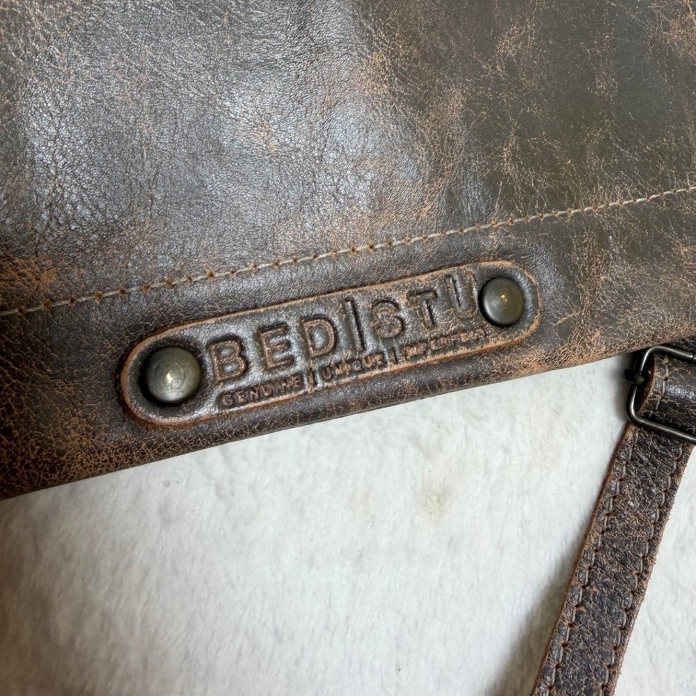 BED|STU Silverrock Crossbody Bag Distressed Brown Genuine Leather Fringe EUC - Picture 6 of 13